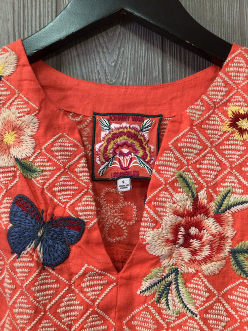 Johnny Was Top Linen Embroidered Size Small