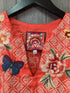 Johnny Was Top Linen Embroidered Size Small