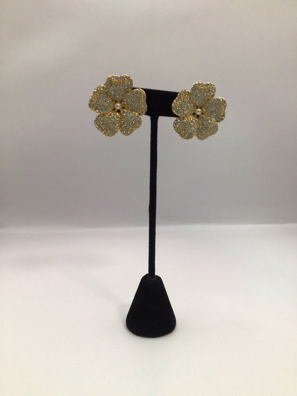 Thelma Deutsch Vintage Rhinestone Earrings clip-on