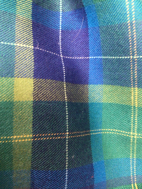 Blue Plaid Wool Scarf