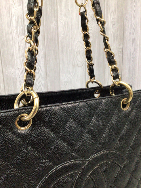 Chanel Grand Shopping Tote Quilted Caviar Leather Vintage GST