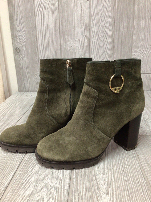 Tory Burch Sophia Suede Heel Lug sole Ankle Boots Size 7.5