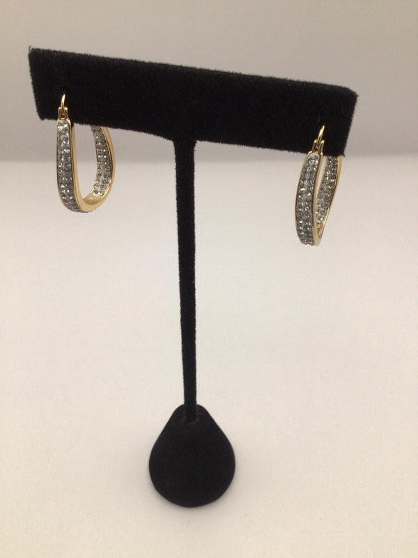 Wavy Hoop Crystal Inside-out Earrings