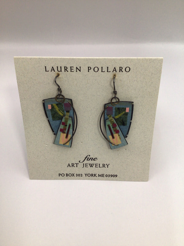 Lauren Pollaro Paper Collage Earrings New Pre-owned