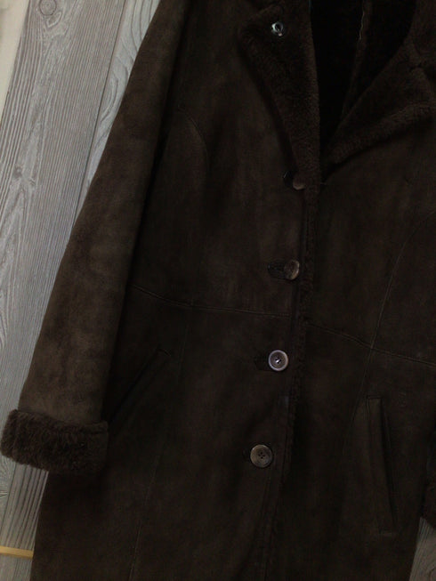Barneys Natural Shearling Coat Size Large