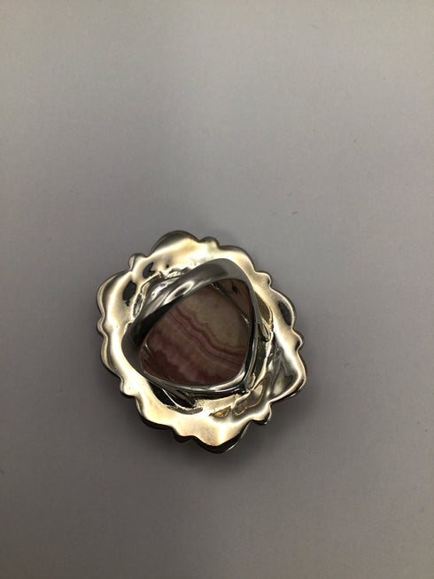 Rhodocrosite in Sterling Ring 7.5 BBJ