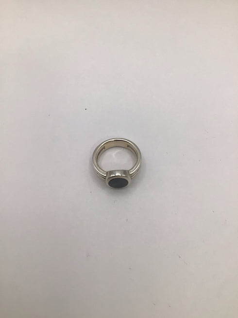 Silver Round Hematite Ring