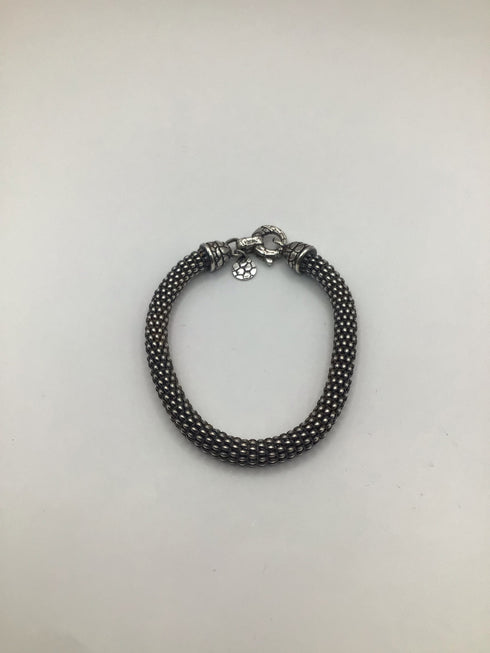 Silver Popcorn Mesh Set Necklace + Bracelet