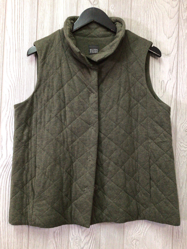 Eileen Fisher Quilted Flannel Vest Size Medium