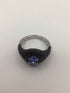 Tanzanite + black spinnel Sterling Ring sz 7.5