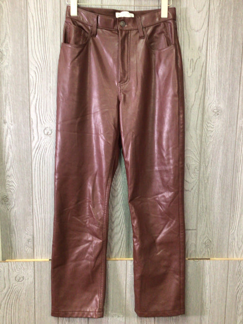 Abercrombie+ Fitch Vegan Leather 90s straight Pants Size 4 pre-owned