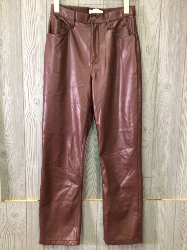 Abercrombie+ Fitch Vegan Leather 90s straight Pants Size 4 pre-owned