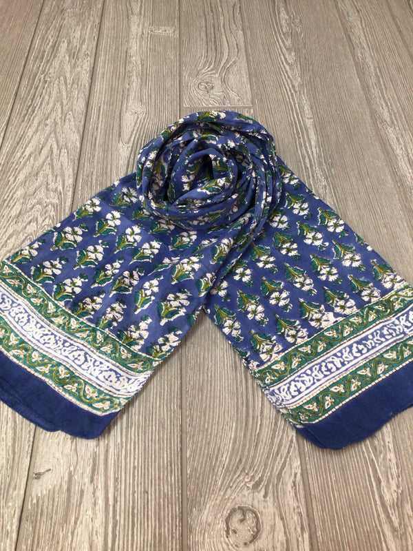 Anokhi Blockprint Oblong Cotton Scarf