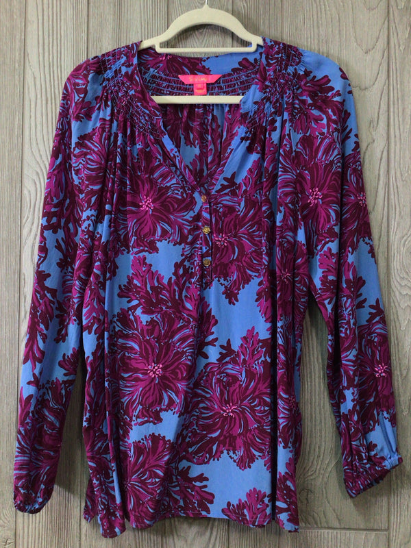 Lilly Pulitzer silk Blouse Size X-Large
