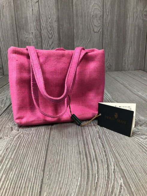 Paolo Masi Pink Linen Mini Tote New