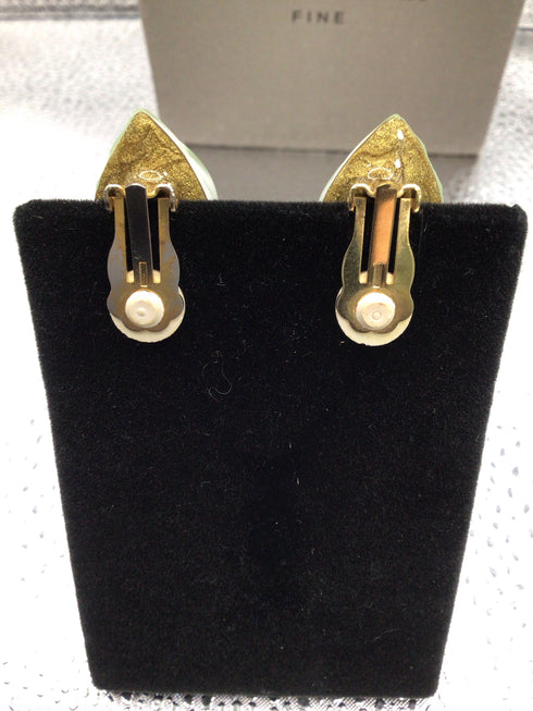 Alexis Bittar Green Oval Earrings clip-on