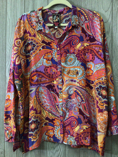 Johnny Was Blouse Silk Size Large