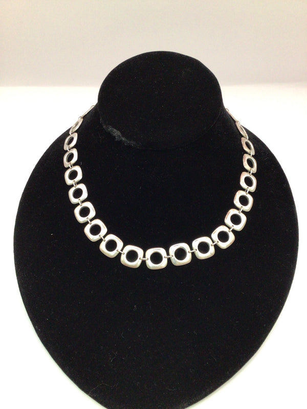 Tiffany & Co. Silver square cushion Link Necklace Estate Pre-owned