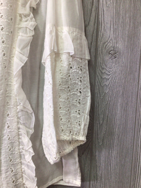 Johnny Was Jade Sarai Ruffle Blouse Size Large New