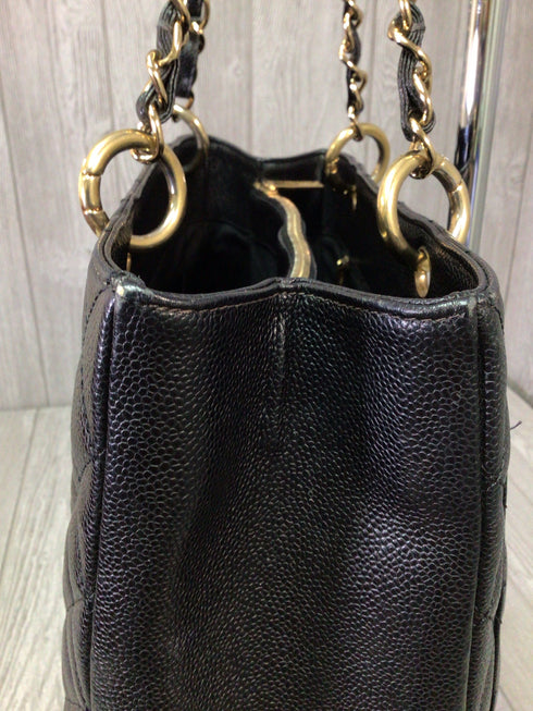 Chanel Grand Shopping Tote Quilted Caviar Leather Vintage GST