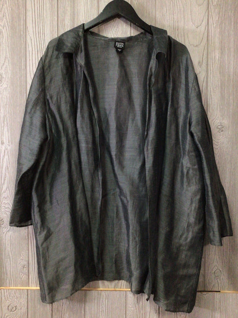 Eileen Fisher Open Blazer Linen-Silk Size 1X