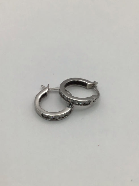 Sterling crystal Hoop Earrings