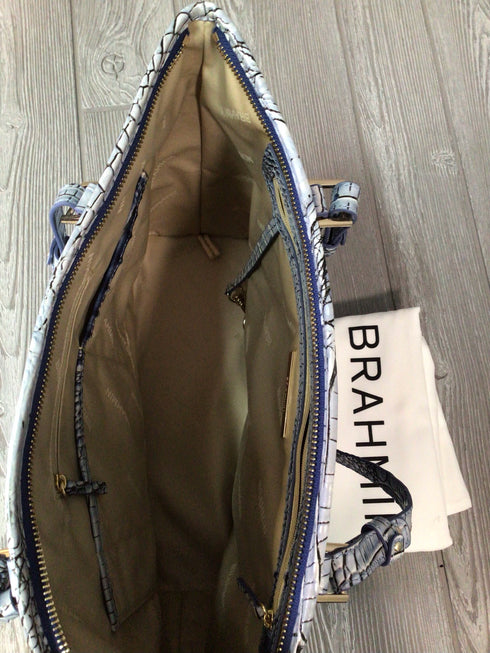 Brahmin Medium Asher Bellbottom Blue Ombre Melbourne Leather Tote Pre-owned