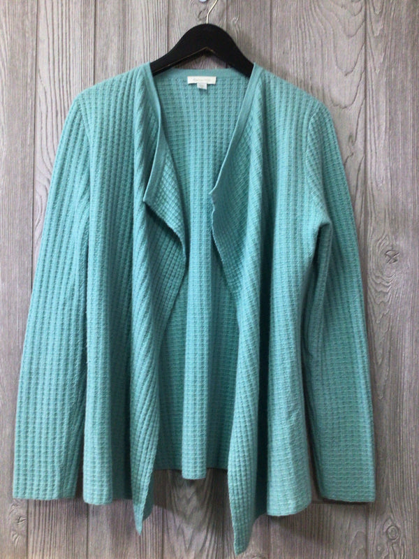 Garnet Hill Waffle Cashmere Drape Cardigan Size Small