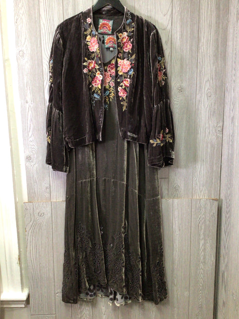 Johnny Was Velvet Dress Set Size Large