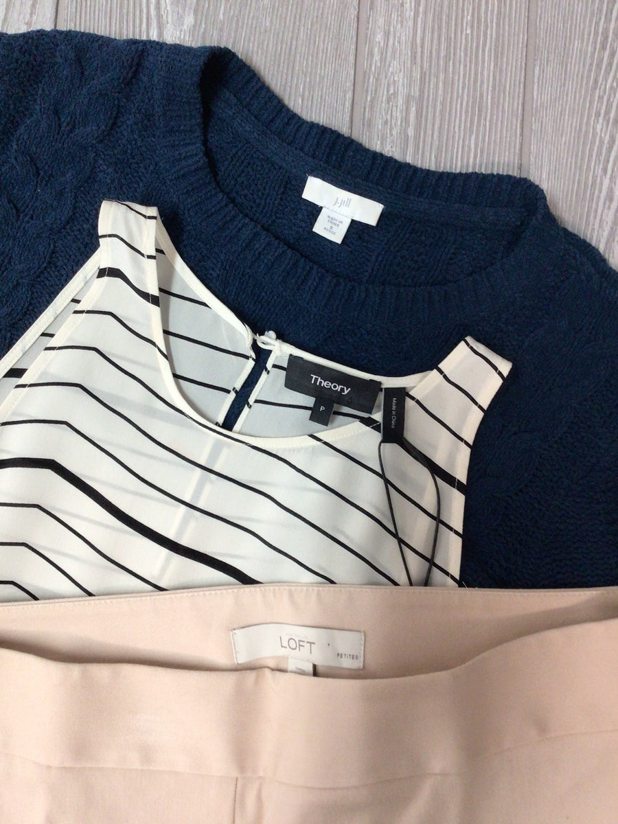 Petite Women's Clothing J Jill Theory Loft Sweater Top Pants trousers