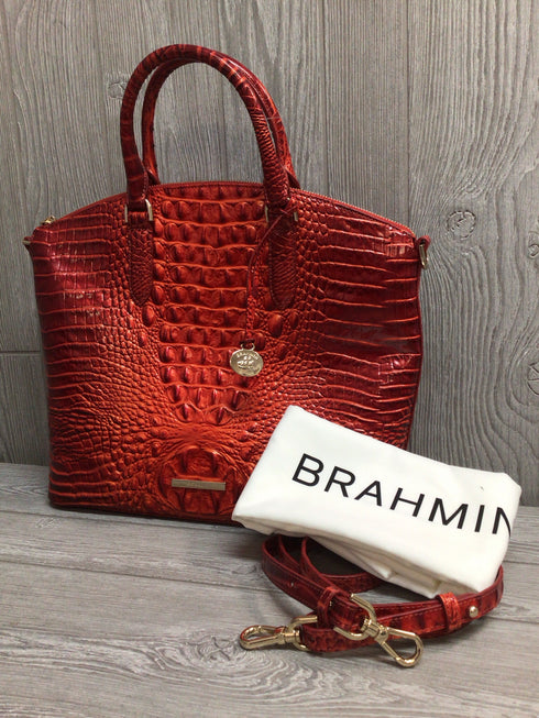 Brahmin Red Satchel Leather New Purse