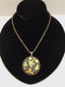 Round Vintage Damascene Pendant Necklace