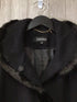 Anne Klein wool bl Coat Size Medium Faux-fur
