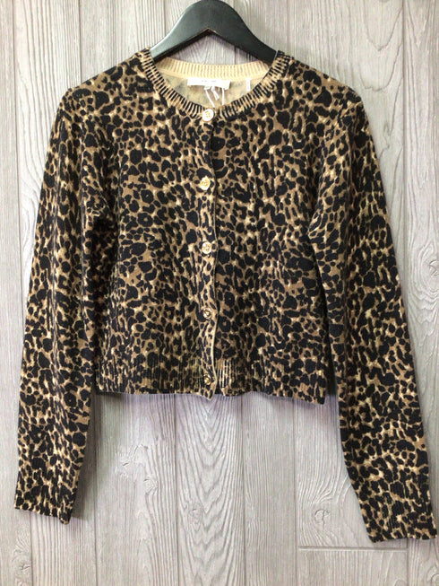 FRAME Leopard Cashmere Cardigan Size Medium New