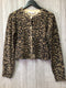 FRAME Leopard Cashmere Cardigan Size Medium New