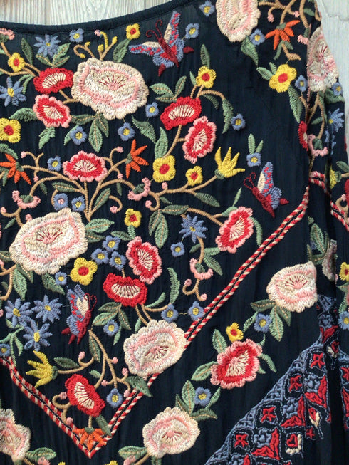 Johnny Was Dress with slip Embroidered Size Large New