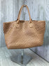 Anthropologie Faux Leather Woven Tote
