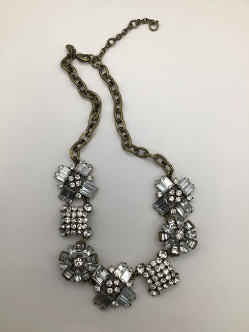 J Crew Crystal Cluster Statement Necklace