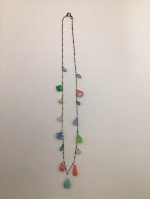 Multi-Color Briolette Necklace + earrings Set