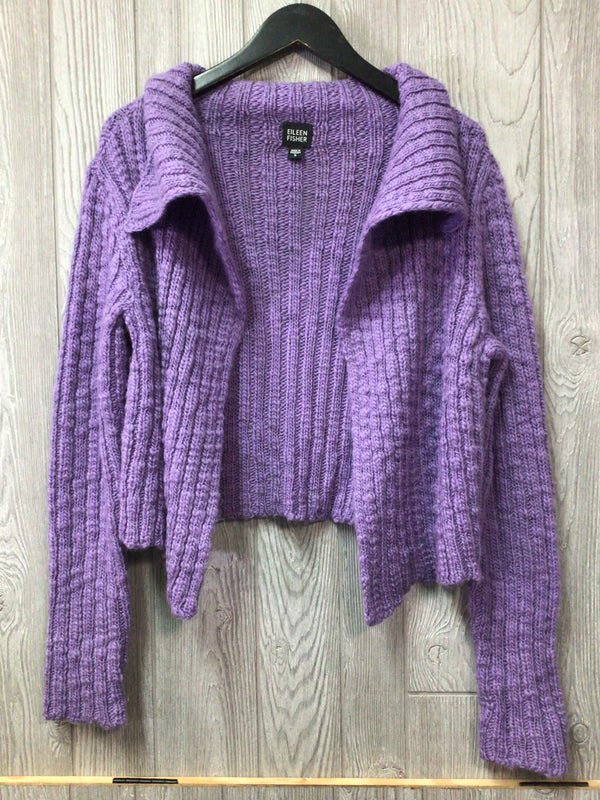 Eileen Fisher Cardigan Wool Ribbed boxy Size Small