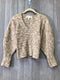 Mara Hoffman V-neck Puff Sleeve Cotton Sweater Size X-Small
