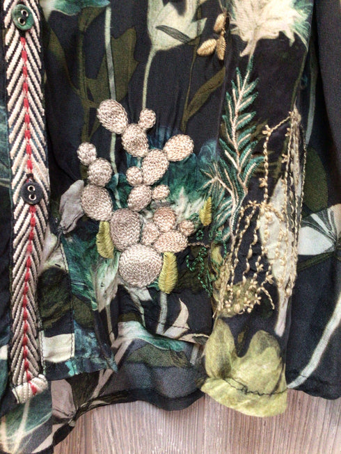 Johnny Was Cactus Blouse Size X-Large New