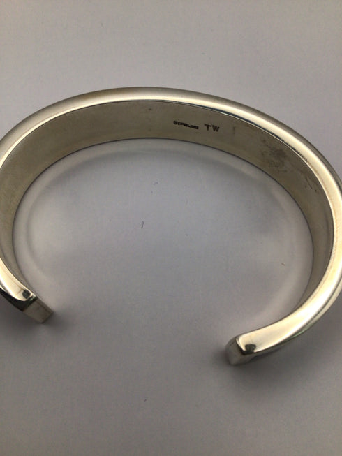Artisan Turquoise Inlay Sterling Cuff Bracelet