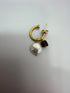 18k Gold Hoop removable coin pearl Pendant Earrings