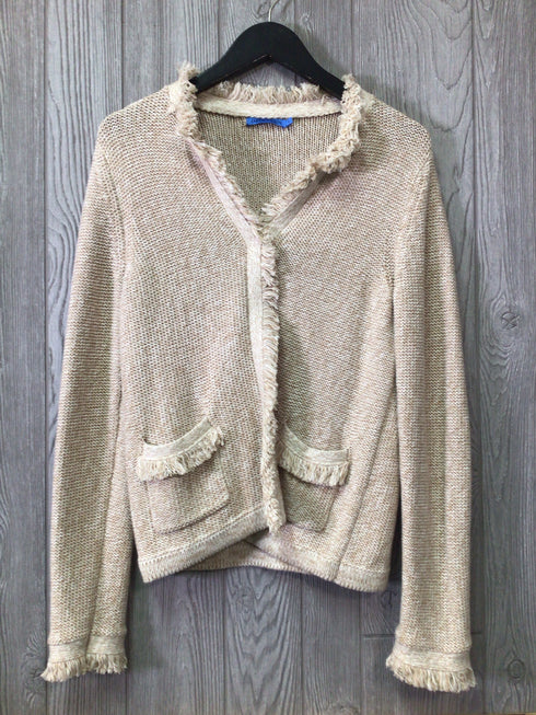 J. McLaughlin Fringe Cardigan Size Small Cotton
