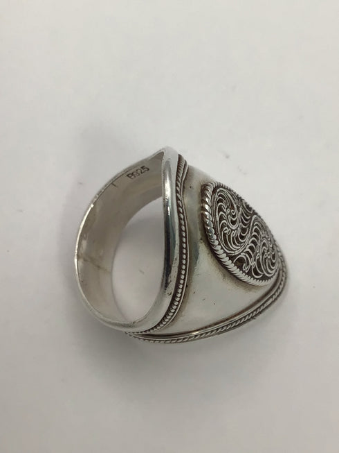 Silver Long Oval Ring