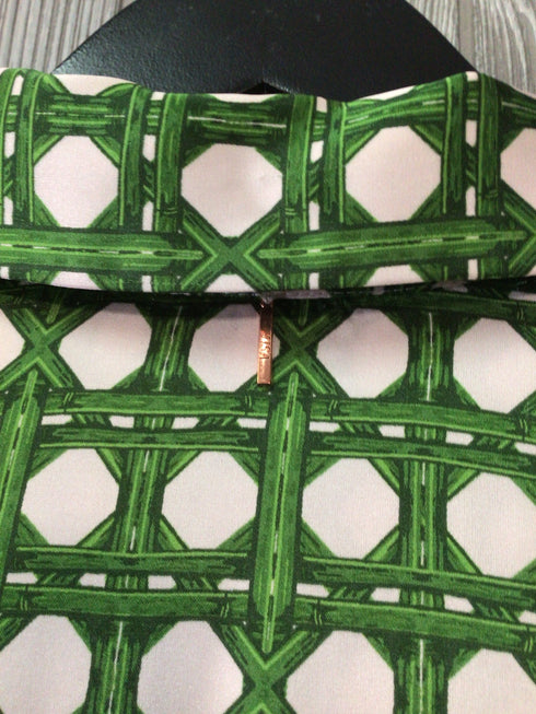 MISA Martine Dress Rattan Tile Mix Satin Size Medium New