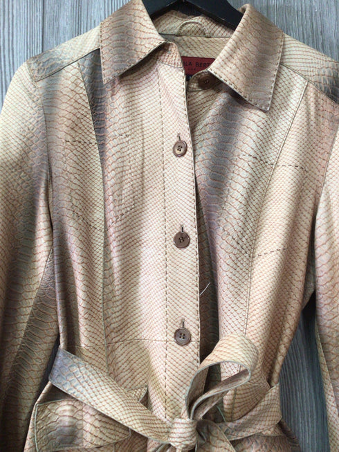 Nicola Berti Snake-pattern Leather Coat Size Medium pre-owned