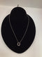 14k White Gold Diamond Horseshoe Pendant Necklace