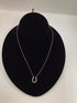 14k White Gold Diamond Horseshoe Pendant Necklace